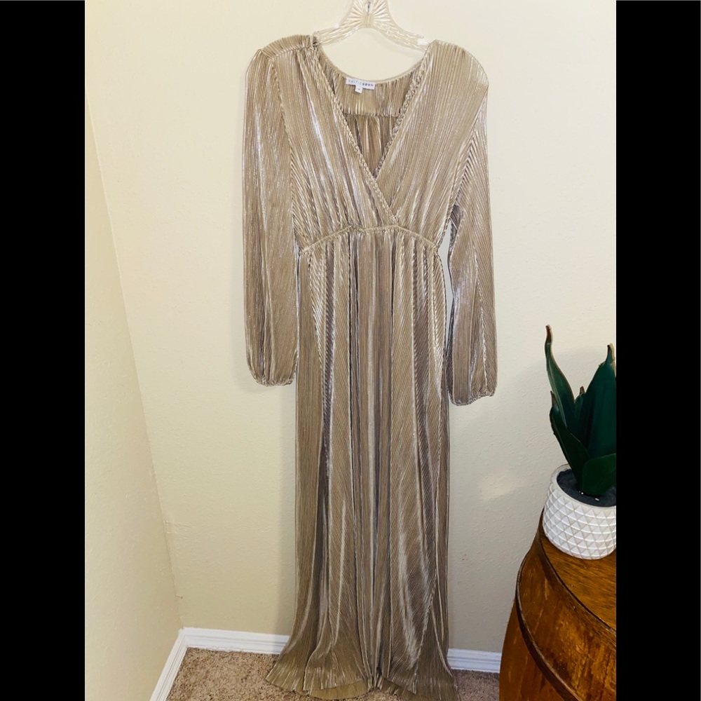 Floor-length gold/champagne dress by Baltic Born